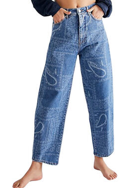 NEW JUST FEMALE LIGHT BLUE SCARF BOLD PAISLEY PRINT JEANS SIZE 29 FREE PEOPLE